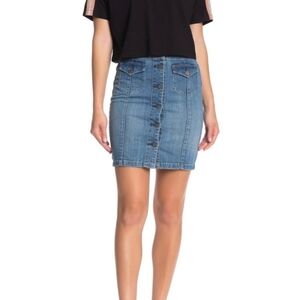 All Saints June Denim Skirt Button Up Size 0